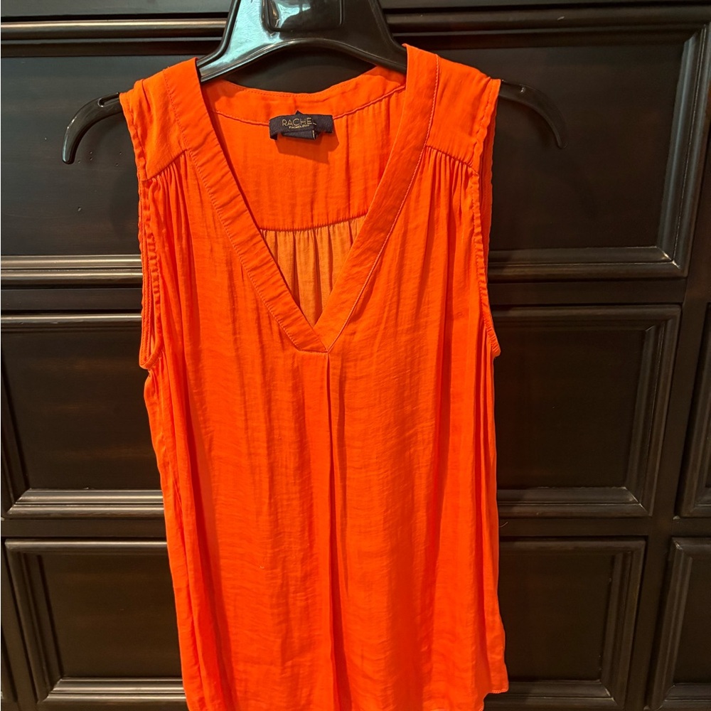 RACHEL Rachel Roy Sleeveless V-Neck Camisole in Bright Orange